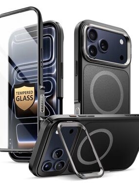 IPhone 17 Pro Max Gray MagSafe with Tempered Glass Screen Protector